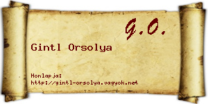 Gintl Orsolya névjegykártya